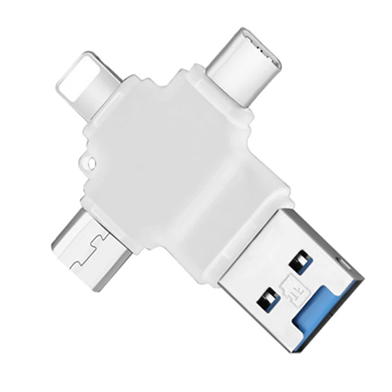  4 в 1 USB флеш-накопитель OTG внешняя карта памяти для Micro Type C TF/SD Android