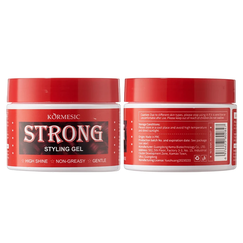 KORMESIC 140g OEM Wholesale Private Label Extra Strong Hold Natural Organic Styling Gel Edge Control for Women Men No Flaking