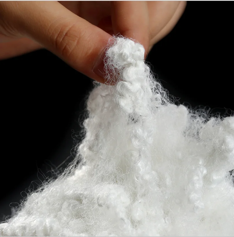 Green Color Recycled 3 Dimension Hollow Conjugated Siliconized Polyester Staple Fiber Supplier