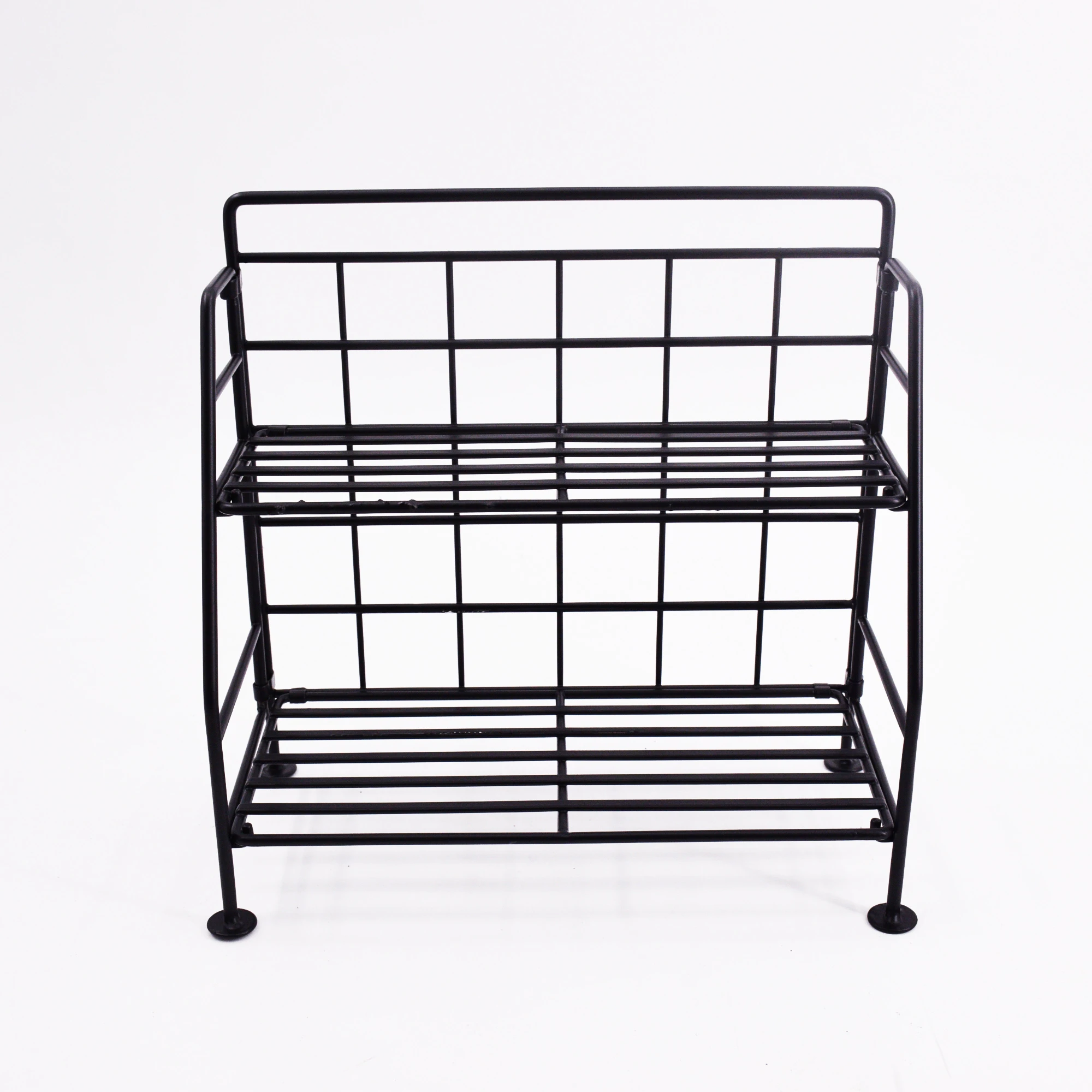 Wholesale popular products 2-layers metal folding storage rack for home planter stand