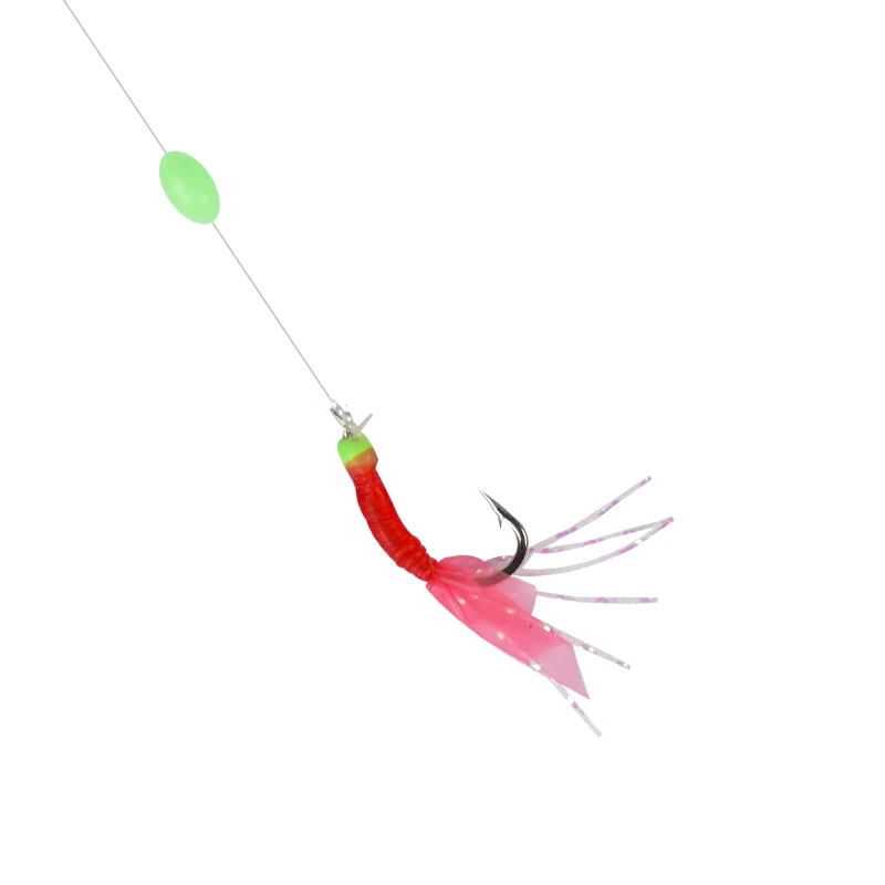 6 hooks sabiki rig sea fishing sabiki hook luminous sabiki saltwater fishing with real fish skin or colorful feather