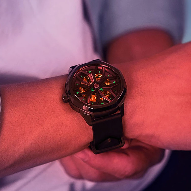 High quality classic luxury watch unique mens luminous waterproof skeleton automatic mechanical watch mechanic watches for men