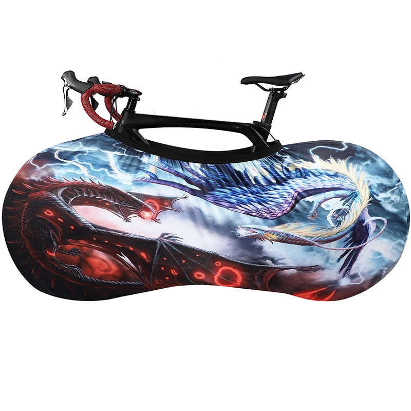 Bike Protector Cover Elastic Stretch Anti-dust Bike Wheels Cover Full Color Printing Scratch-proof Bicycle Cover