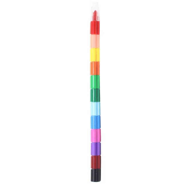 12 pieces stacking buildable crayons colorful crayon rainbow pop plastic crayon changeable coloring pens for kids