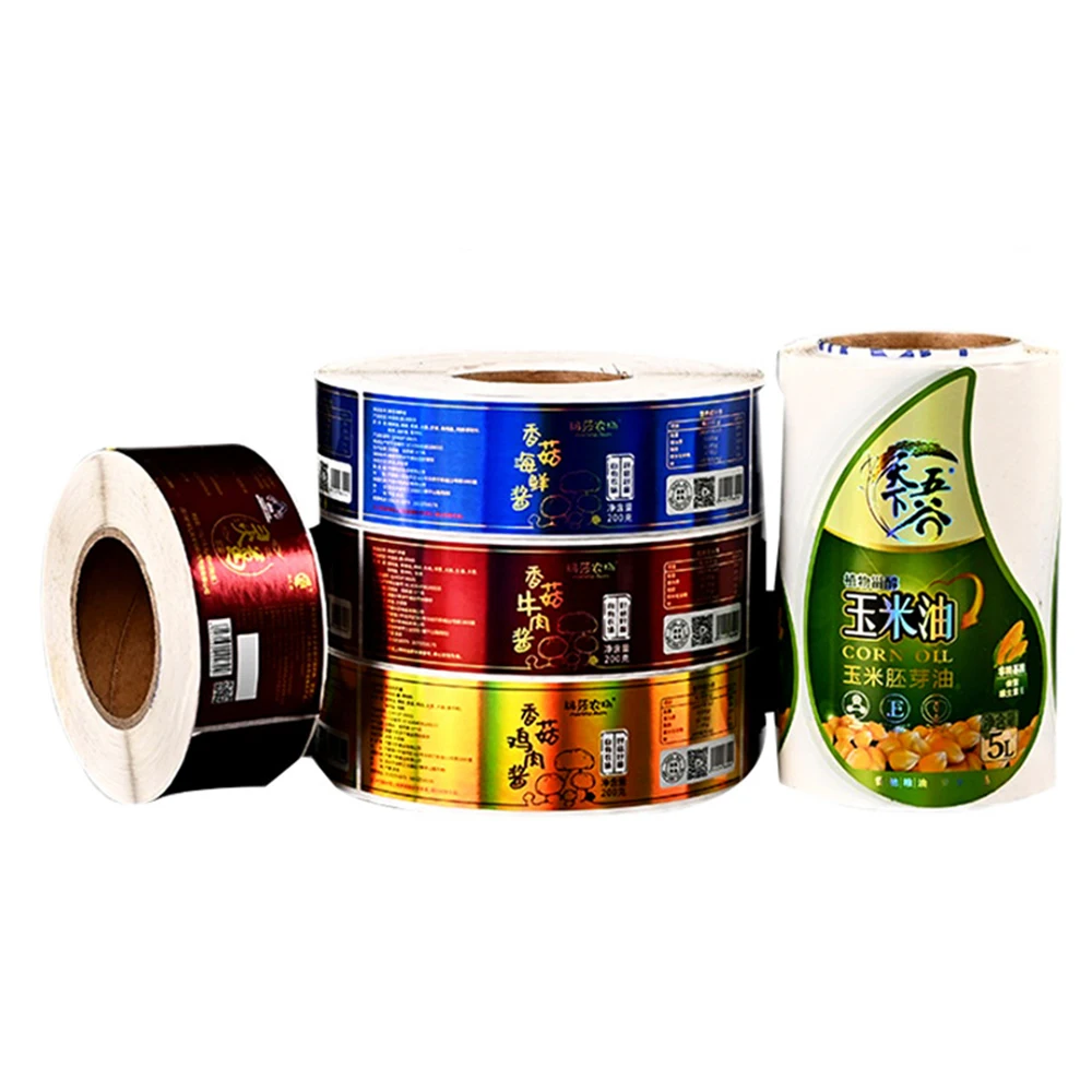 China factory wholesale different materials customized jelly food packaging labels roll sticker