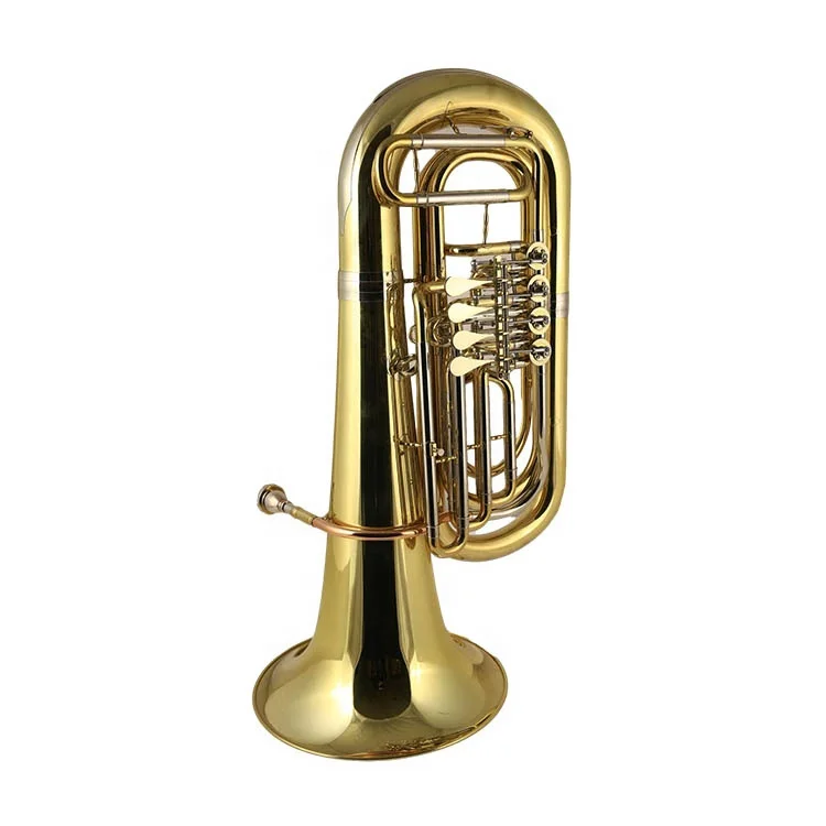 Оптовая продажа, браслеты wind, инструменты, Желтая латунь, прозрачный лак, трубка с 4 вращающимися клапанами для юниоров