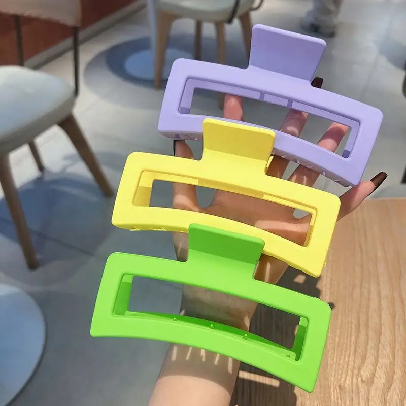 Oversize Frosted Candy Color Big Crab Hair Claws Girl 2023 Elegant Hair Accessories Clamp Large Acetate Hair Claw