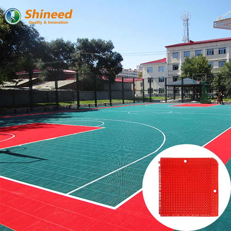 High Duty Raw Material Outdoor Floor Sports Tiles Futsal Inter locking Flooring Synthetic Basketball Court Tiles