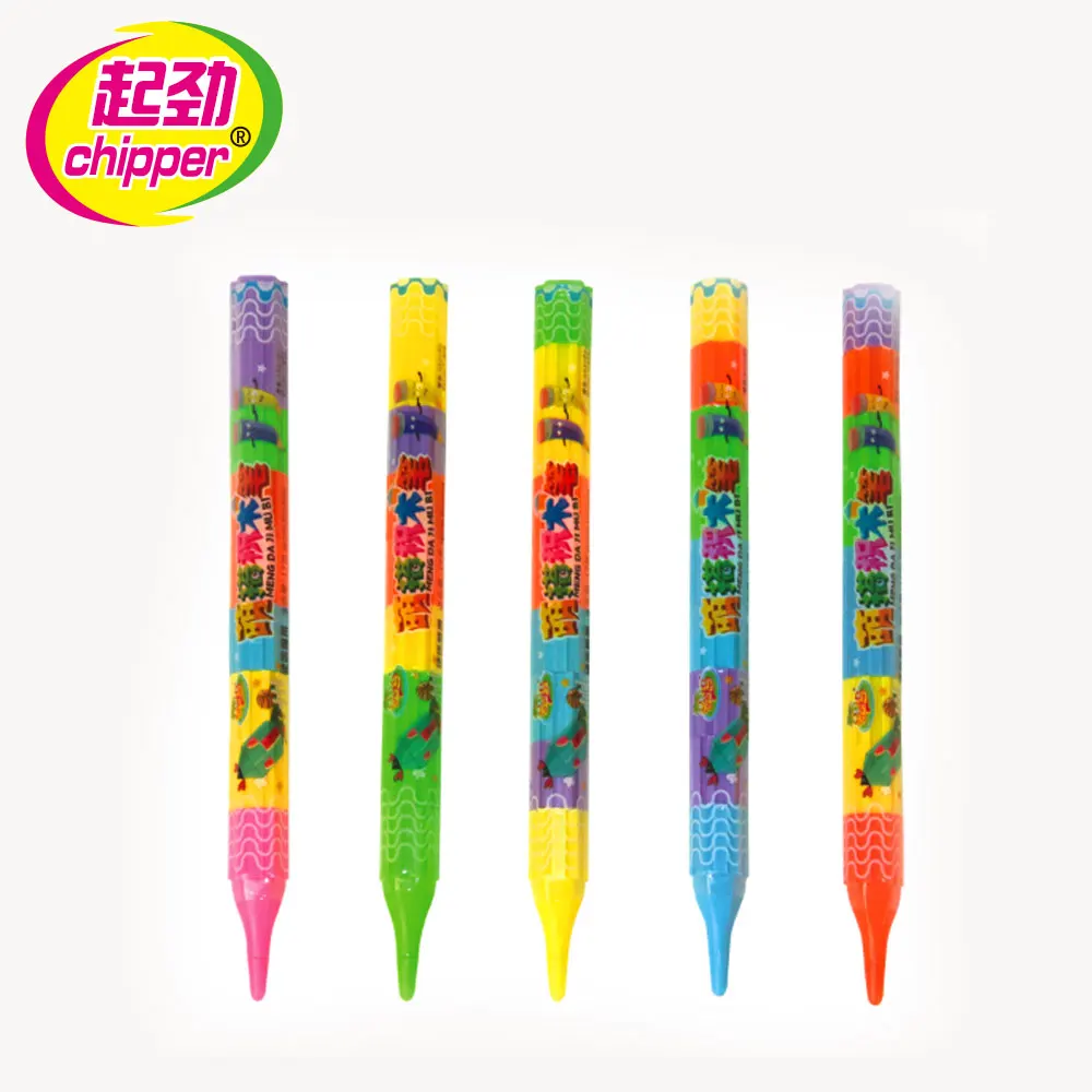 New building block hard candy toy with pen for kids