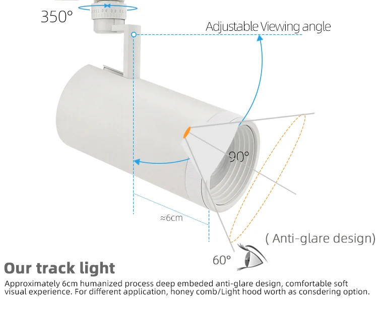  RONSE CCT Switchable Changeable Focusable Adjustable Zoommable 30W Track Light Spotlight Ultra Bright Office