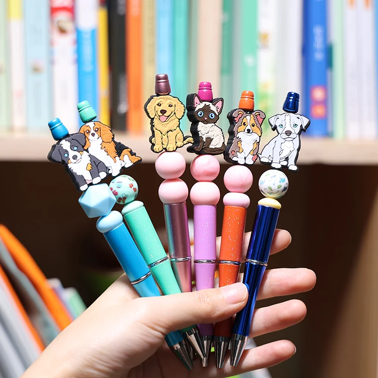 Hot Sale Cartoon Shape Toy Making Animal Silicone Focal Beads Cute Cat Dog Beads For Pen Making And Keychain Jewelry Decoration