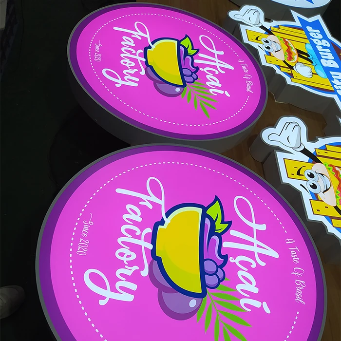 Custom Outdoor round light box Advertising Store Sign Led light box sign Signage