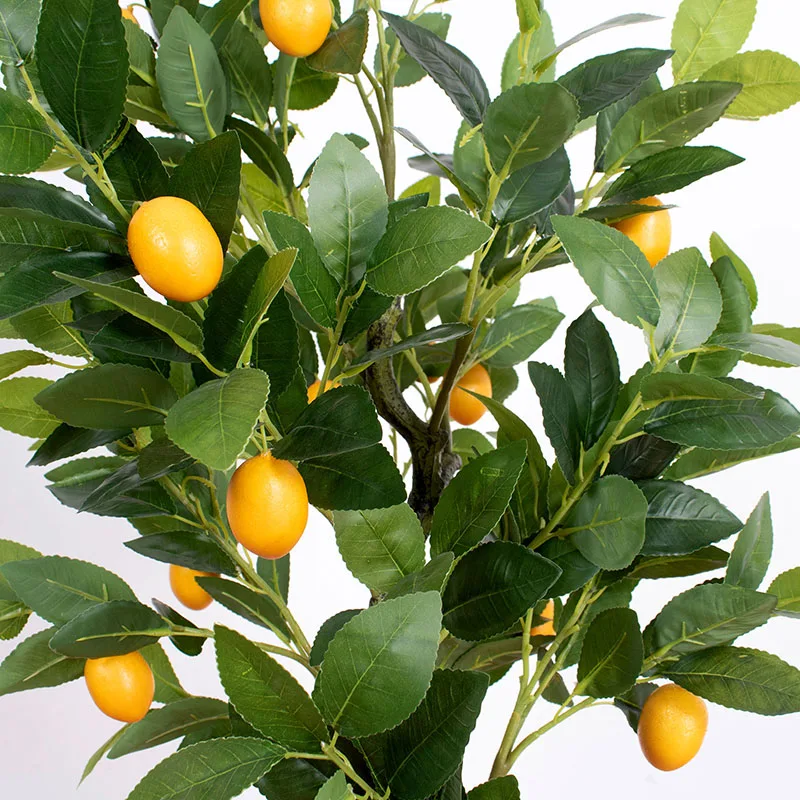 High Simulation Artificial Lemon Tree with Fruits Faux Leaves and Fruits Bonsai Plants for Indoor Outdoor Garden Decoration