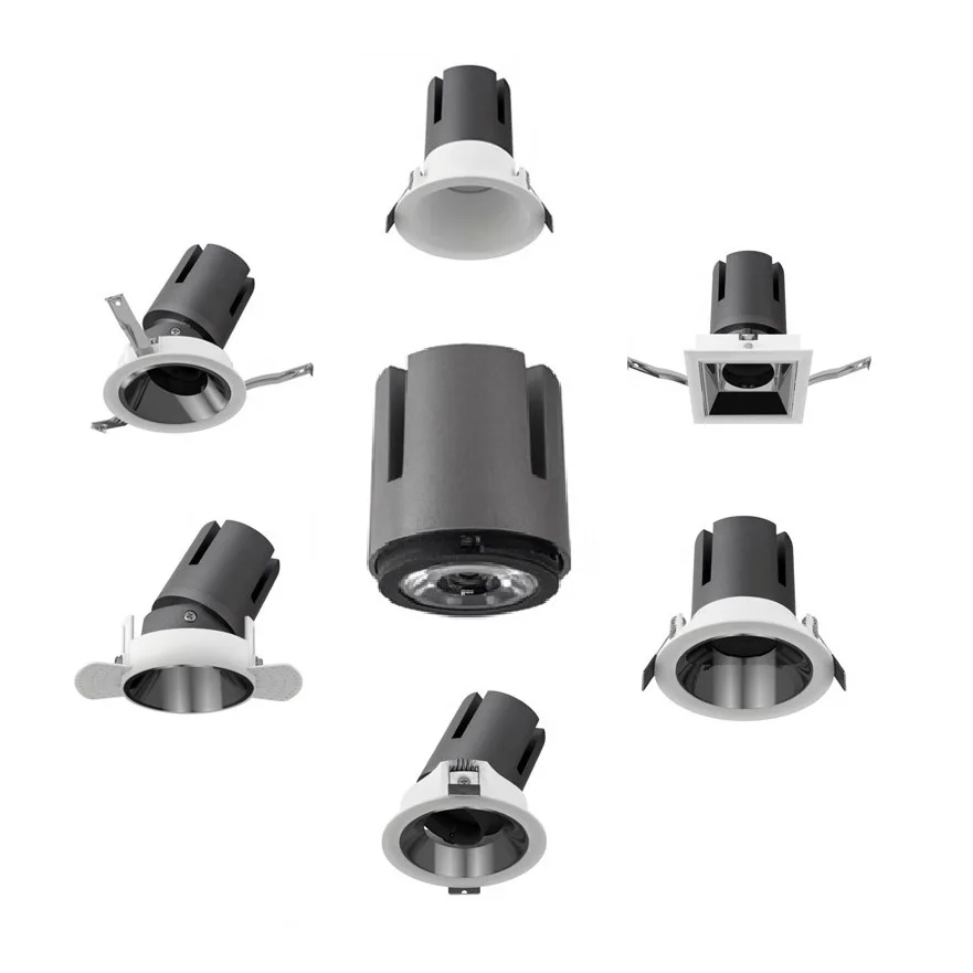 Customized as Requirement Ceiling Lamp Spot Light Product COB Adjustable Recessed Round Square Frameless Led Dimmable Downlight