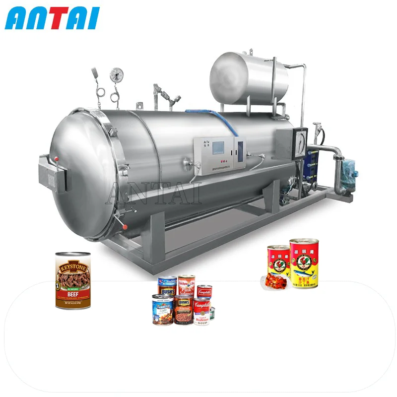 High-Pressure Water Spray Retort Food Sterilization Machine Automatic Horizontal for Sadines