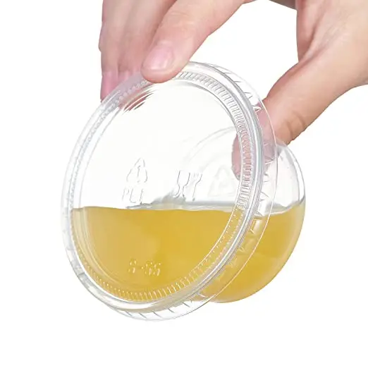 one-piece 2oz butter packaging biodegradable portion container round disposable pp plastic sauce cup with lid taste cup