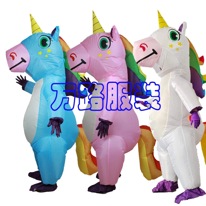 One Size Fit Most Unisex Men And Women Halloween Fancy Dress Full Body Unicorn Inflatable Costume For Festival And Parties