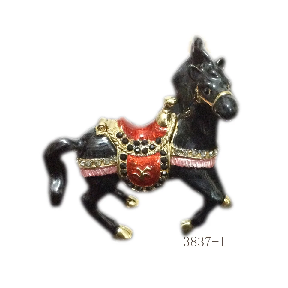 Big size metal horse figure rhinestone enamel horse gifts for new year gifts