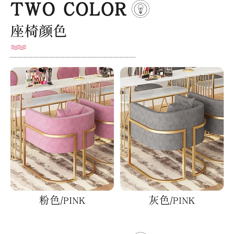 Modern Style Cheap Beauty Salon marble table Manicure chair Nail Tables metal chair hair salon With Fan Nail Tables