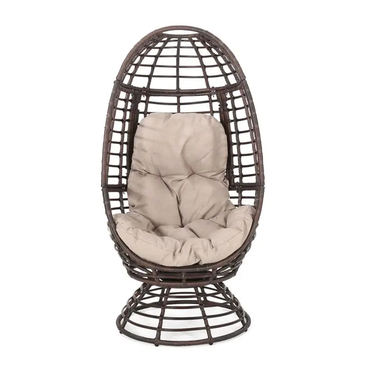 Free Shipping Within US Outdoor Freestanding Wicker Swivel Egg Chair