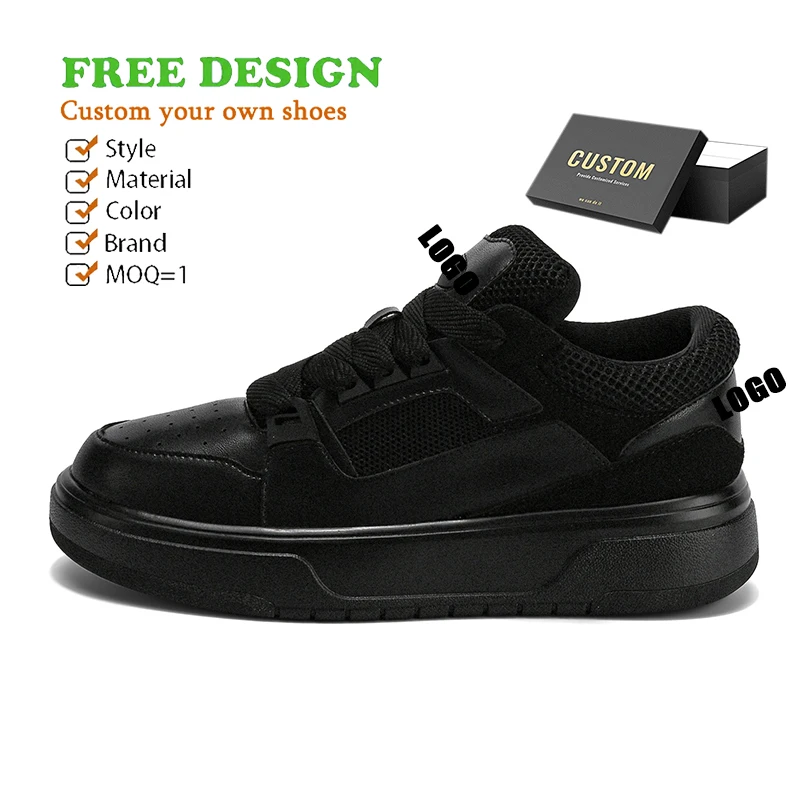 OEM Shoes Manufacturer Logo Custom Chunky Skateboard Walking Shoes Men Multy Colours Non Slip Thick Bottom Shoe for Men