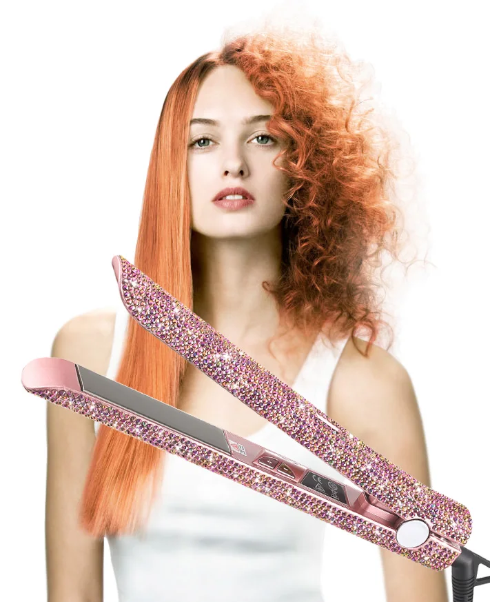 
Portable Titanium Hair Flat Irons Wholesale Bling 450f Flat Iron Titanium MCH PTC Hair Straightener Can Custom LOGO MOQ 1pcs 