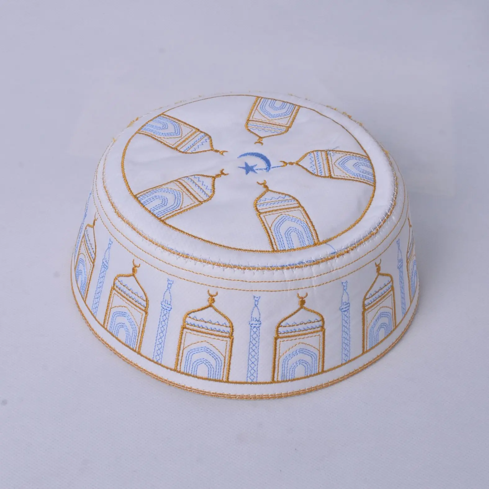 Factory Direct Sale Islamic Prayer Embroidery Men Muslim Cap Hat Islamic Computer Hat