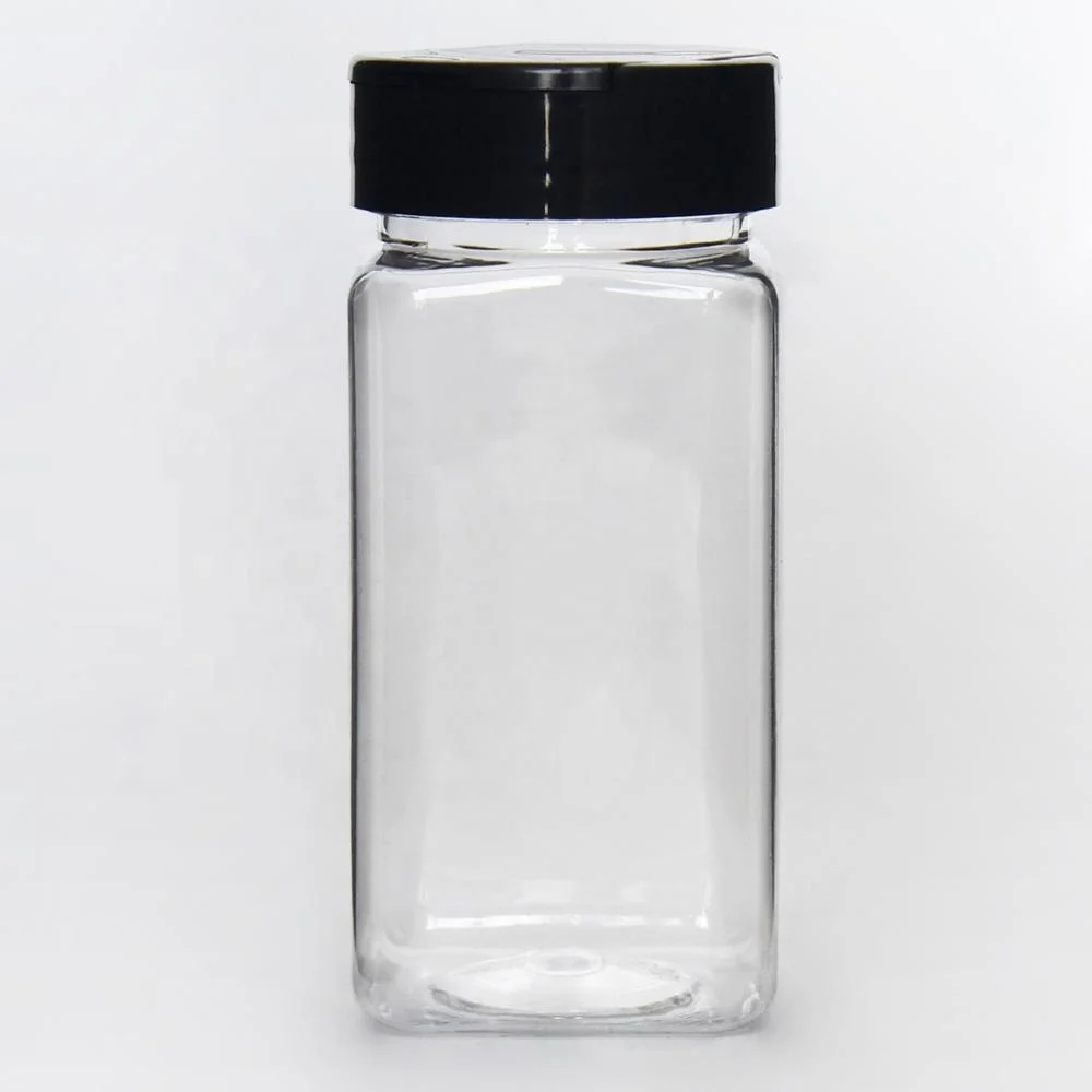 4oz 120ml 8oz 12 oz spice bottle round clear pet plastic spice shaker jar seasoning powder bottles
