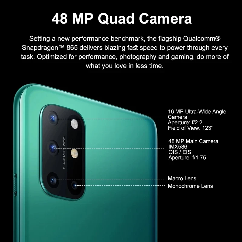 Смартфон OnePlus 8T глобальная версия Snapdragon 865 камера 48 МП 120 Гц 65 Вт Быстрая зарядка NFC мобильный телефон