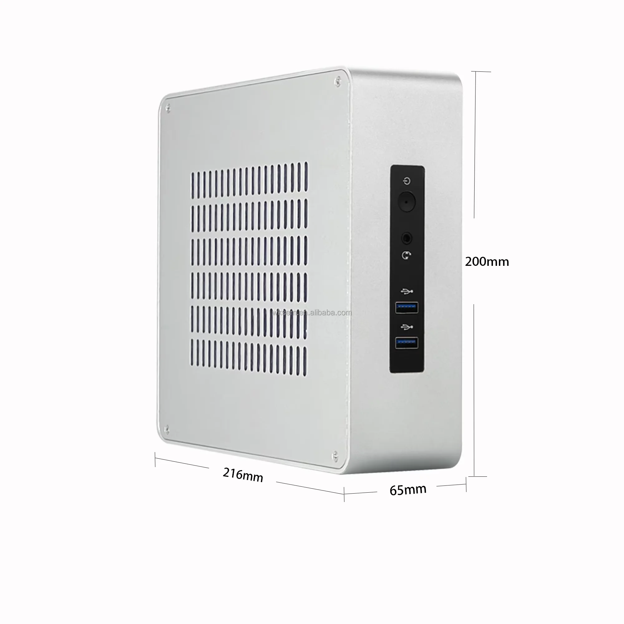 Customized mini-ITX pc,Half-Height Mini Desktop Computer Intel CPU/AMD CPU, optional motherboard,Aluminum chassis(TA65)ATX Power