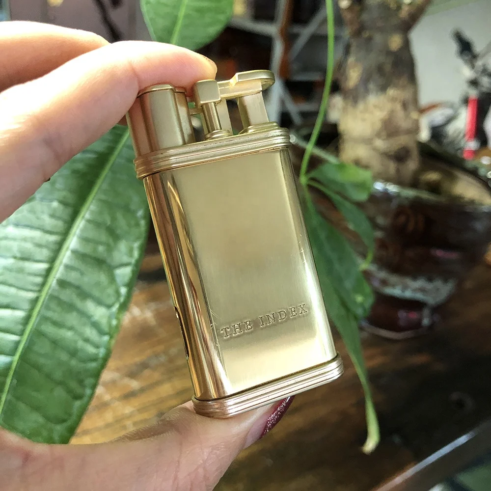 JIFENG factory 2023 new technology JF-089 customized logo portable plain shiny gold brass metal electric gas torch cigar lighter