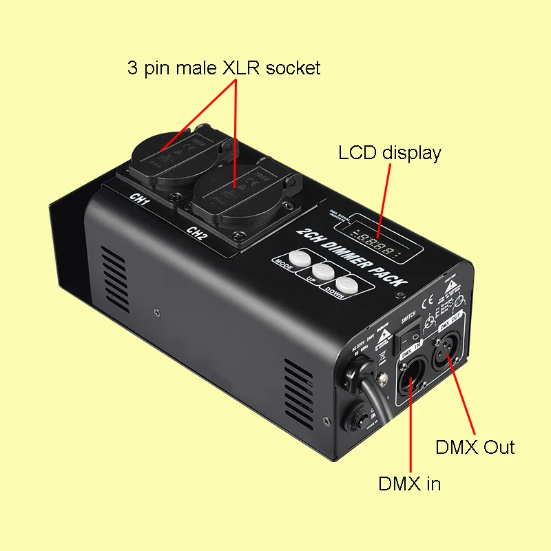 NEBULA 2 Channel Digital DMX Controller LED Light Switch Box Dimmer Pack