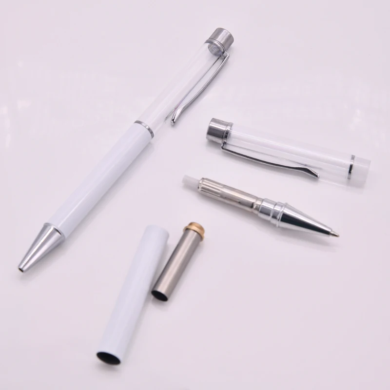 Ready to ship Wholesale Promotional White Ballpoint snow globe sublimation Pen Custom Logo Pens For Sublimation printing