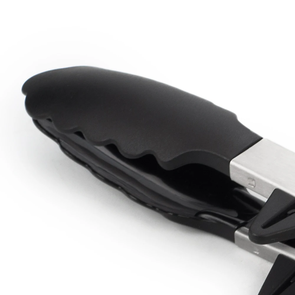 Food Grade Silicone Kitchen Tongs Utensil Cooking Clip Clamp Accessories Salad Serving BBQ Tools Tong With Bracket