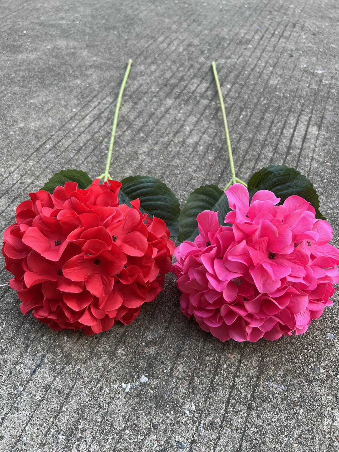 Wholesale Cheap Single Stem Hot Pink Hydrangea Artificial Flowers Bulk