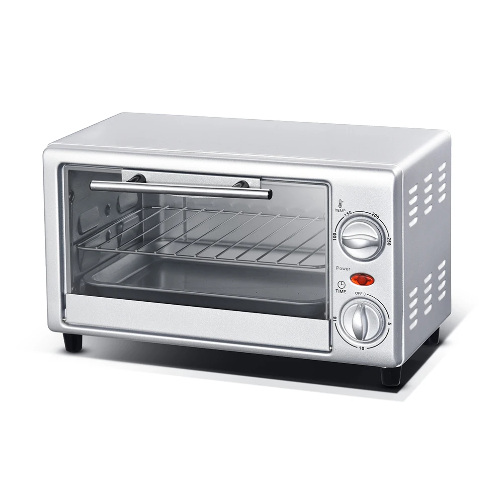 750W 8L Mini Household Pizza Toaster Oven, Stainless Steel Desktop Oven for Baking, Kitchen Appliances Portable Electric Oven.