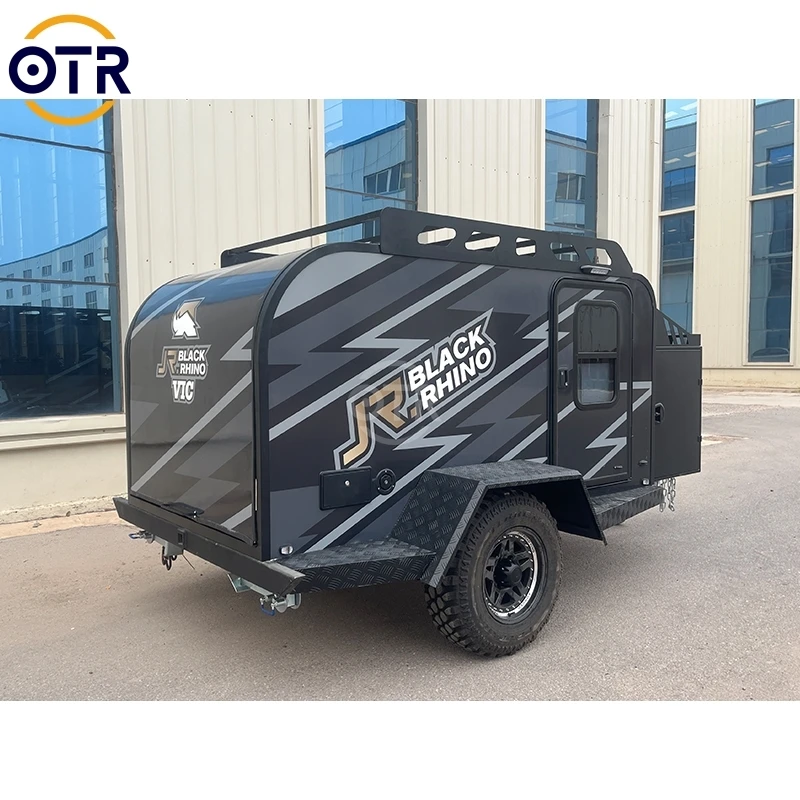 Hot Sale Factory Direct   12Ft Aluminum  Camper Caravan Travel Trailers With Bathroom  4X4