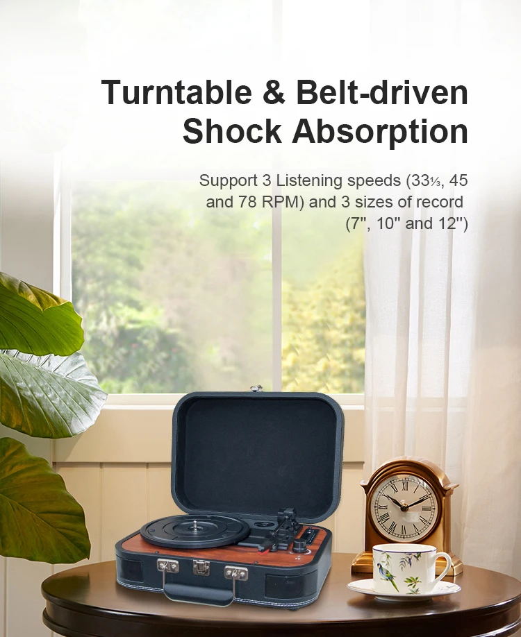 Оптовая продажа от производителя портативный вращающийся проигрыватель граммофона Ретро винтажный деревянный виниловый