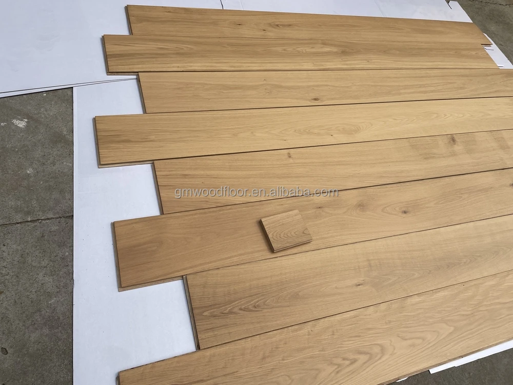 240mm wide multi layer click lock natural UV oil finished oak engineered flooring white oak wooden parquet for bedrooms