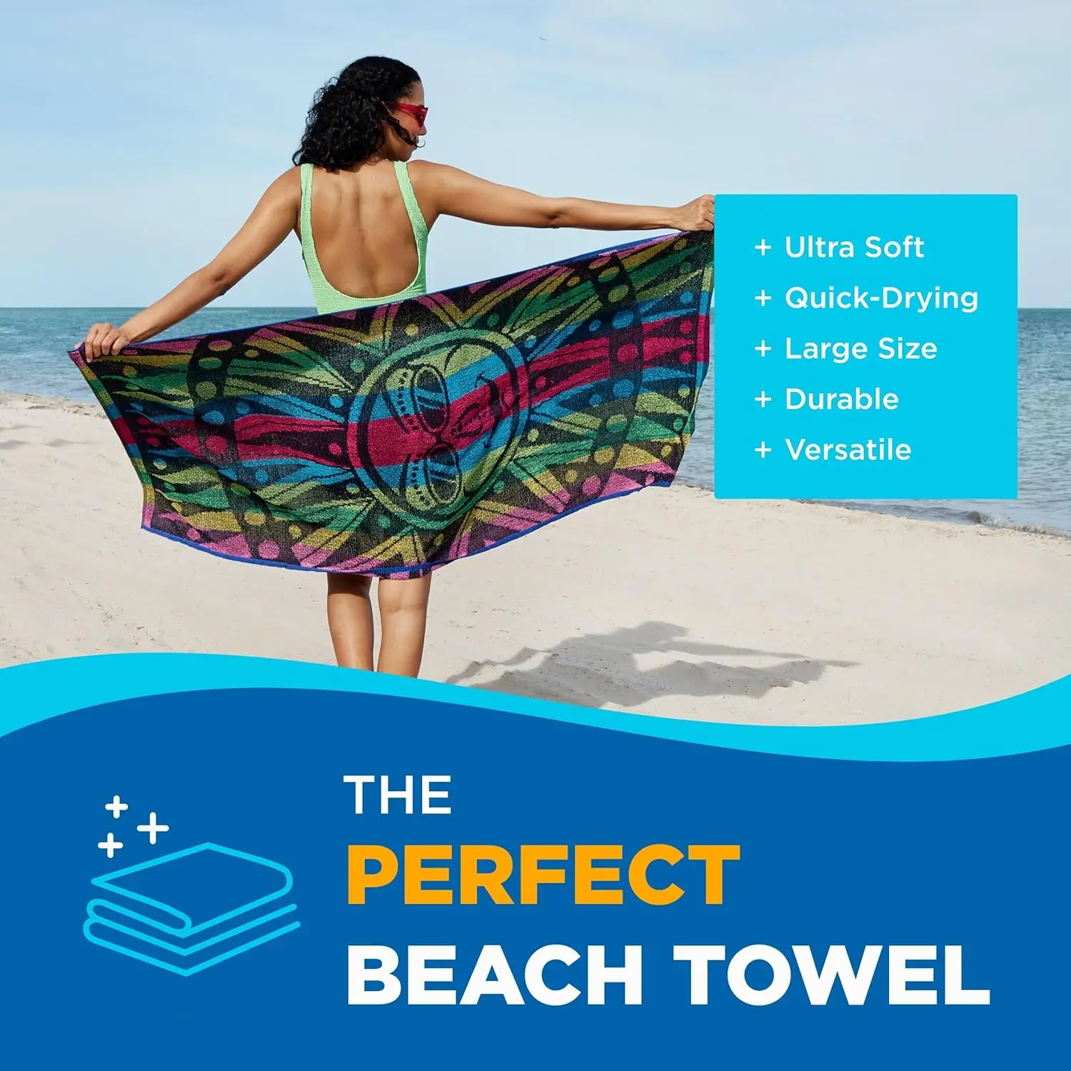 Wholesale High Quality Custom Embossed Super Absorbent 100% Cotton Yarn-dyed Print Jacquard Beach Towel