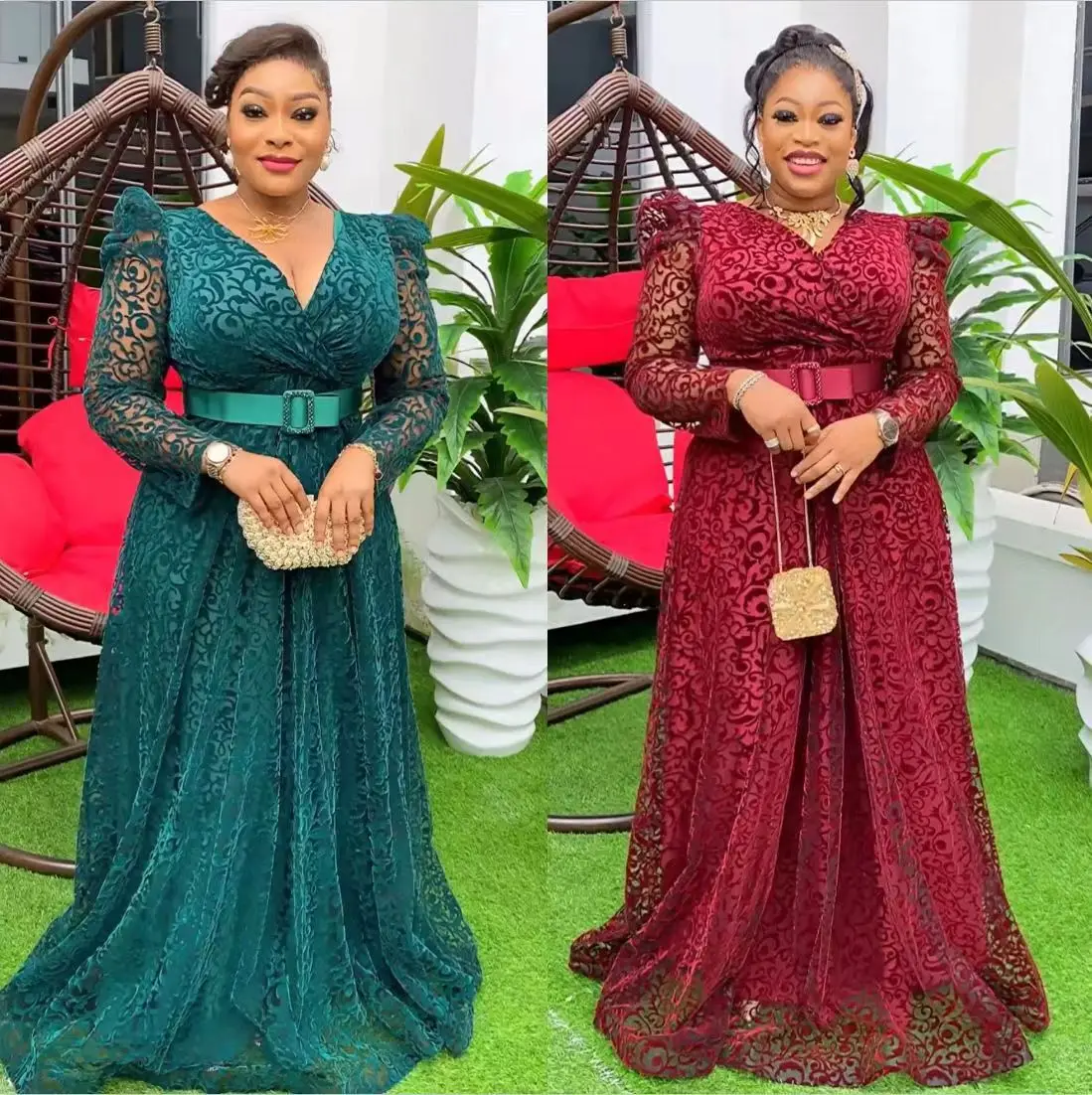 Женское платье с длинными рукавами в африканском стиле