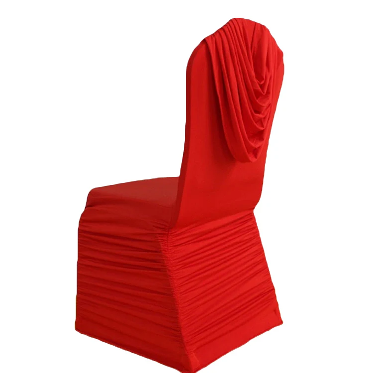 Spandex Dining Room Chair Fitted Covers Universal Stretch Ruffled Seat Covers With Swag Back