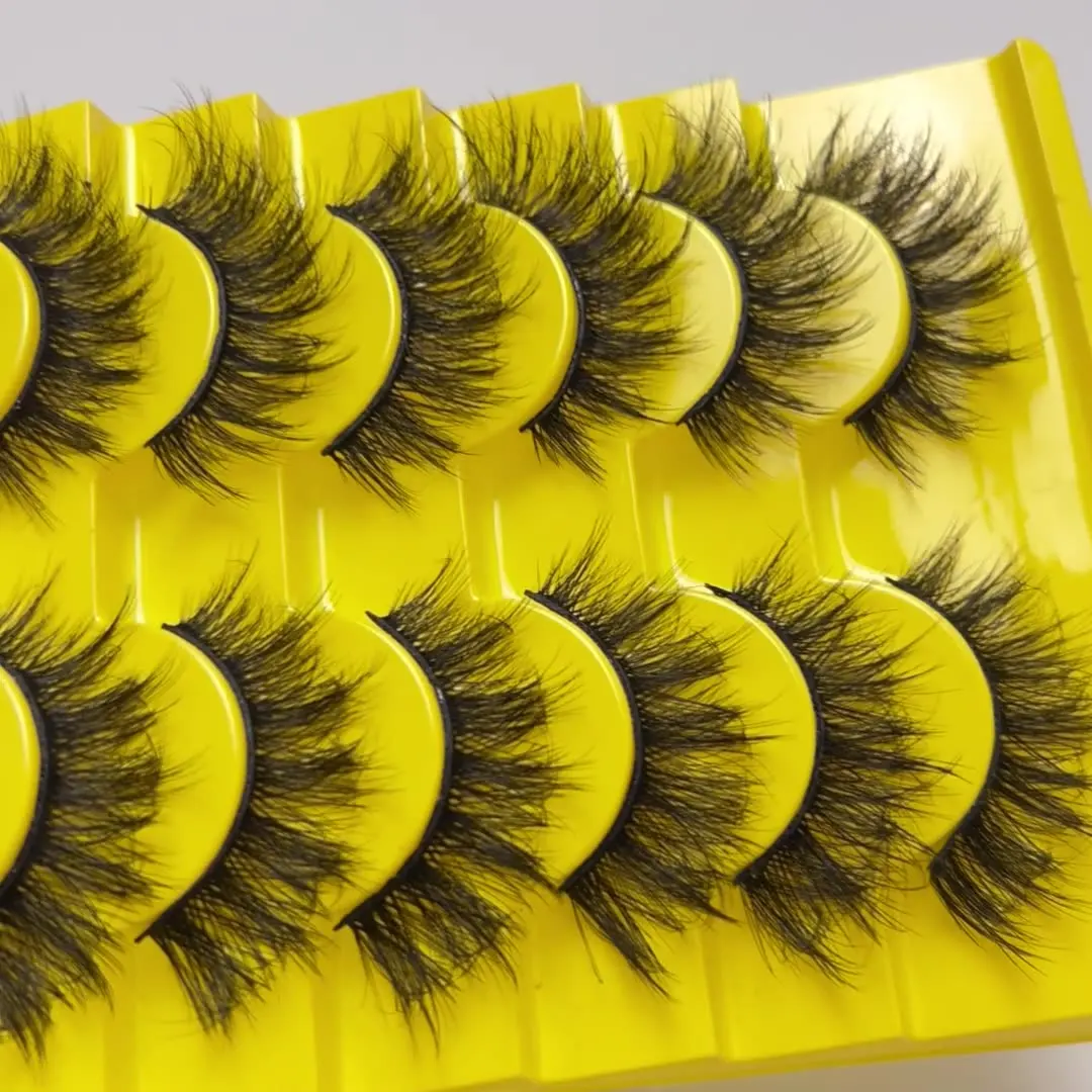 Best Selling Cat Eye 3D Effect False Eyelash Synthetic Lash 15-25mm Faux Mink Eyelash Color Silk 10 Pairs Strip Eyelash Vendor