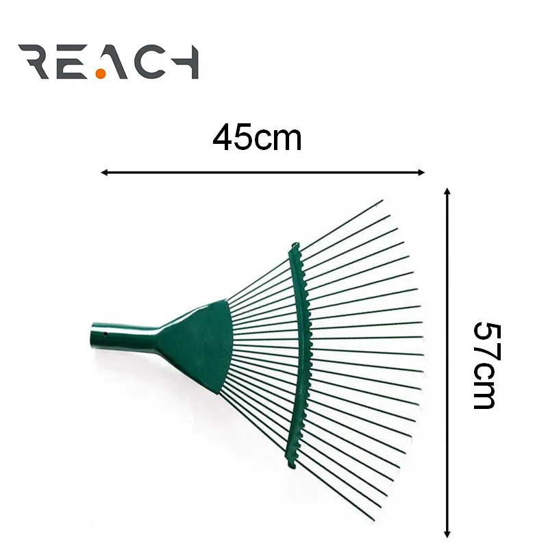 22 Teeth steel adjustable garden grass leaf rake with folding head for cleaner