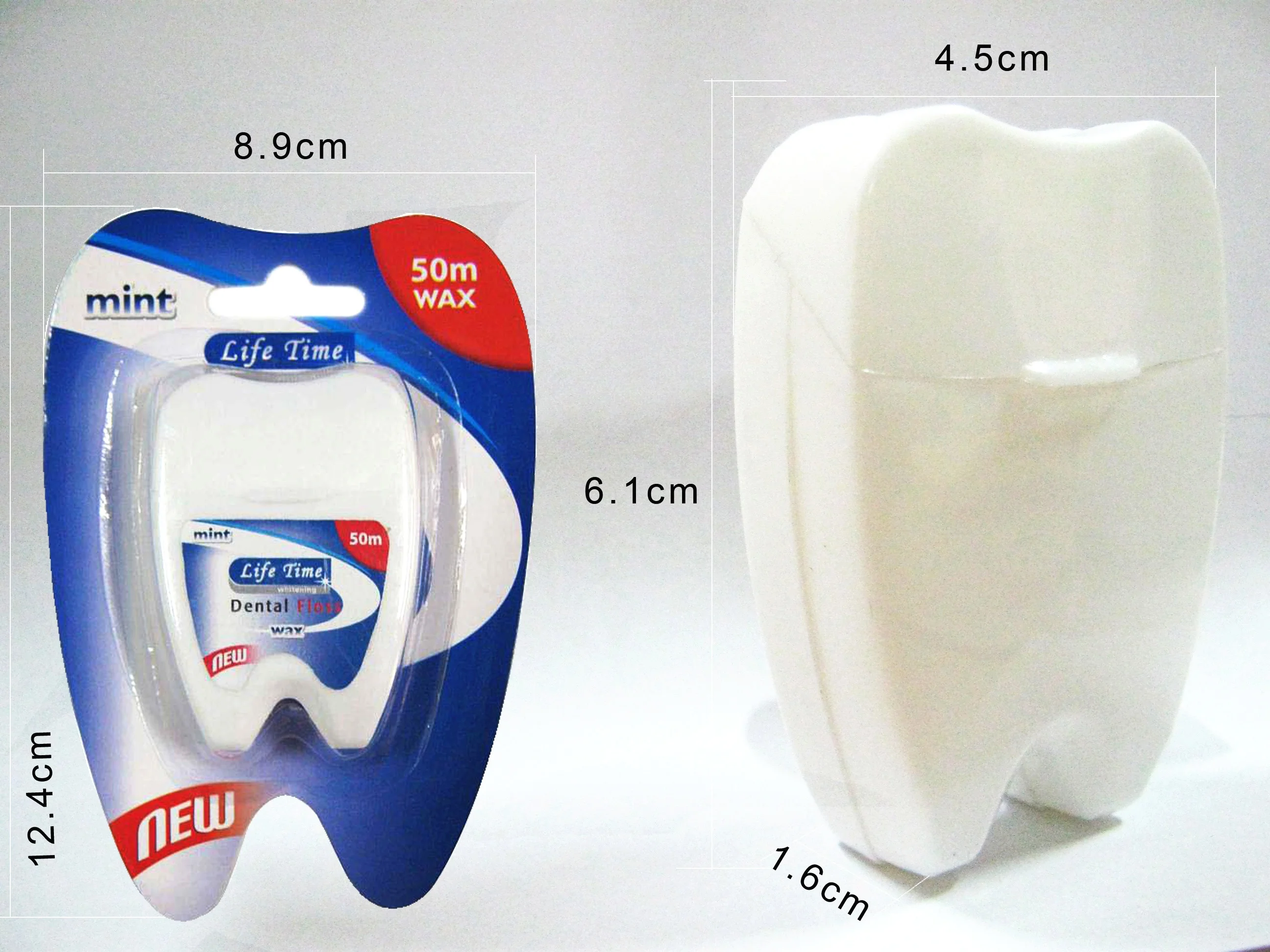 BSCI tooth shape nylon PTFE mint waxed various flavour dental floss