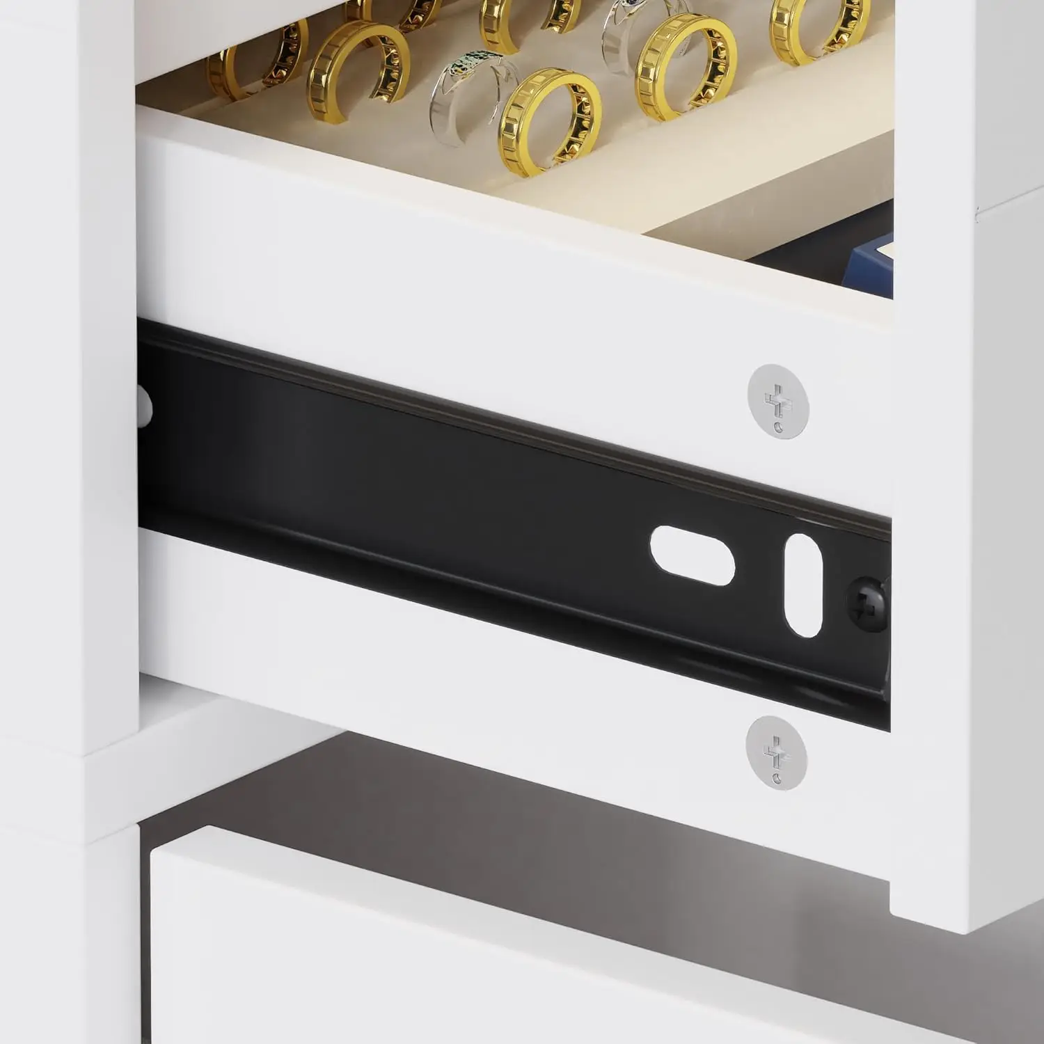 White Glass Display Cabinet Jewelry Counter Kiosk Cabinet Island Shop Showcase for Bedroom Boutique