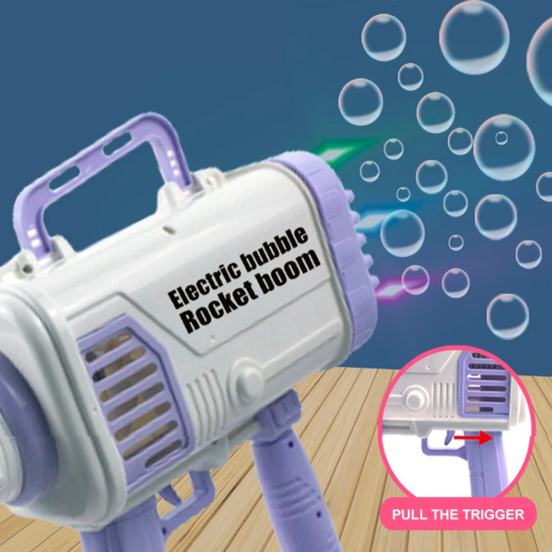 2022 New Outdoor Toys 64 Hole Soap Bazooka Bubble  Gun Machine Toys For Kids