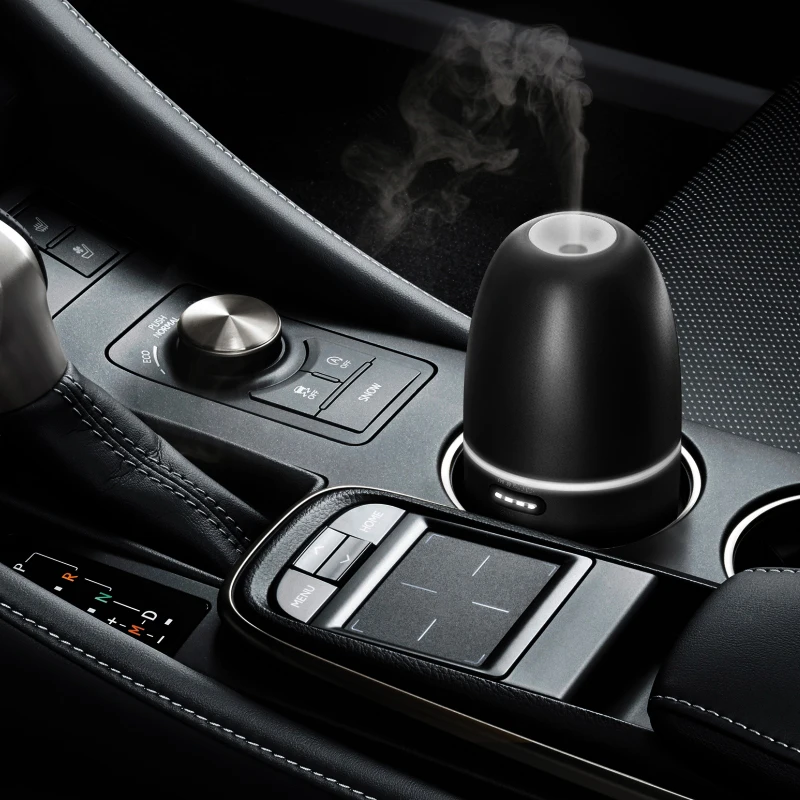 
black car aroma therapy diffusers for essential oils with 7 colors 