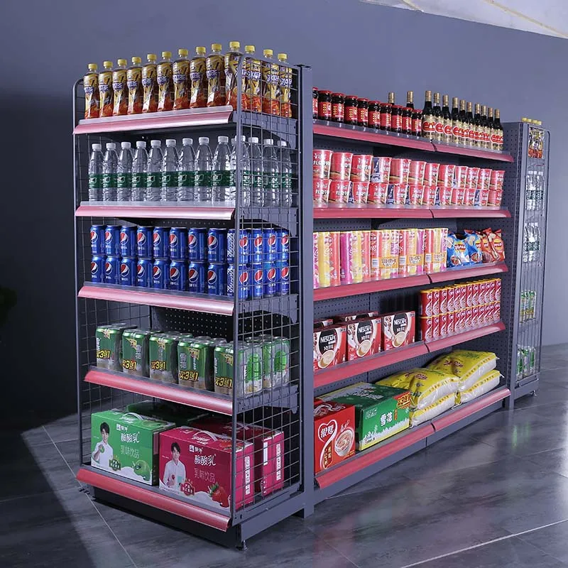Сверхпрочная металлическая стойка для продуктовых магазинов и стеллажи гондолы полки супермаркетов
