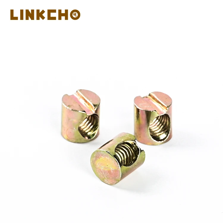 Cylindrical Stainless Steel Furniture Connectors M6 M8 M3 M8 Slotted Hammer Cross Dowel Titanium Barrel Nuts Bolts for Mining